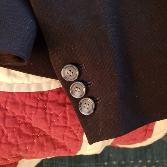 Talbots Navy Ponte Peplum Blazer sz 16 - Picture 5 of 7